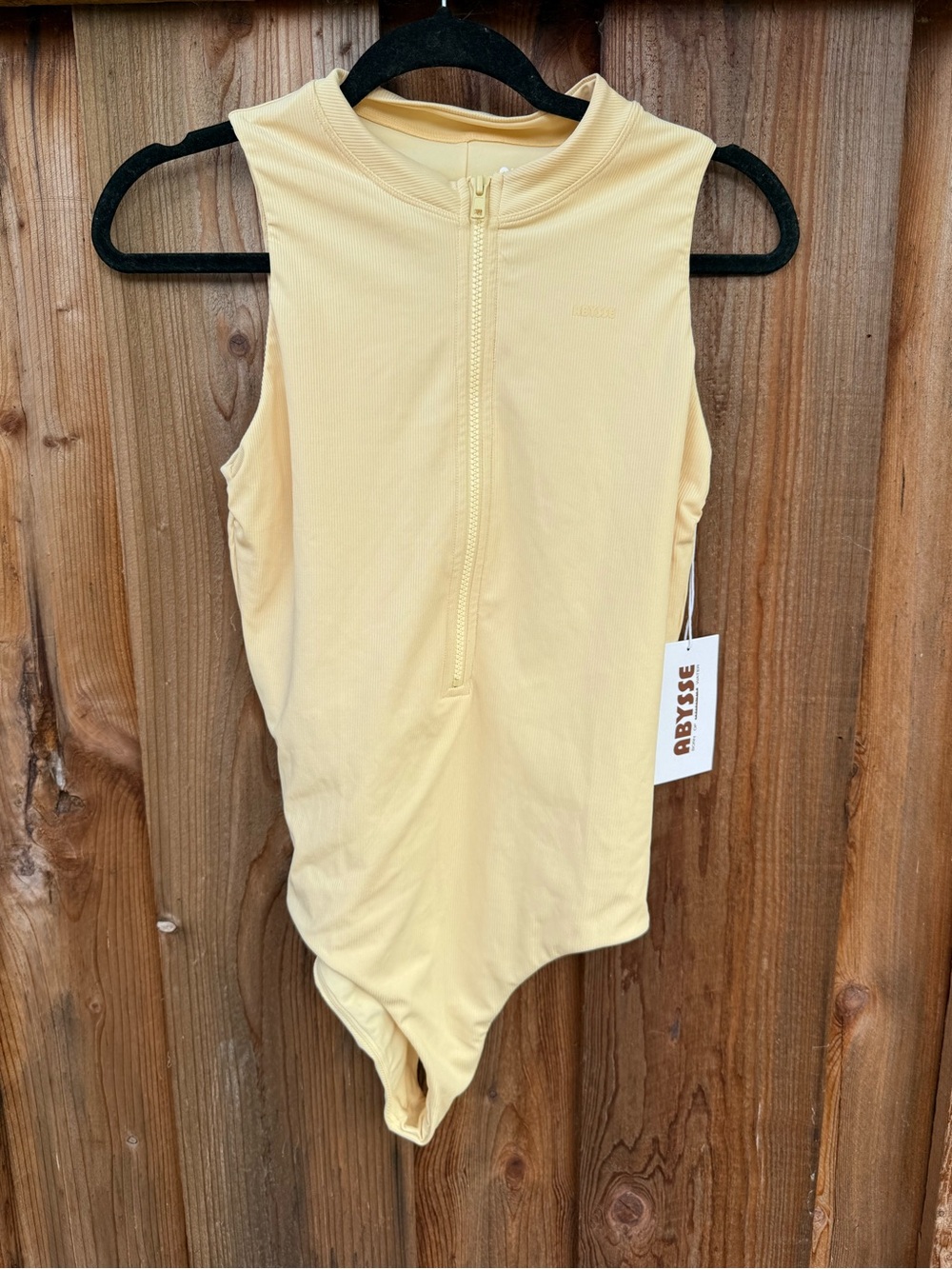 Abysse Pale Yellow Zip-Front One-Piece Swimsuit